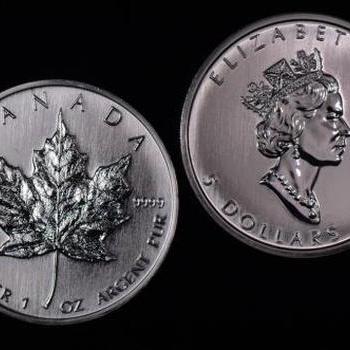 The Silver Maple Leaf is minted with one troy ounce of 9999 fine silver. The coin has a face value of $5.